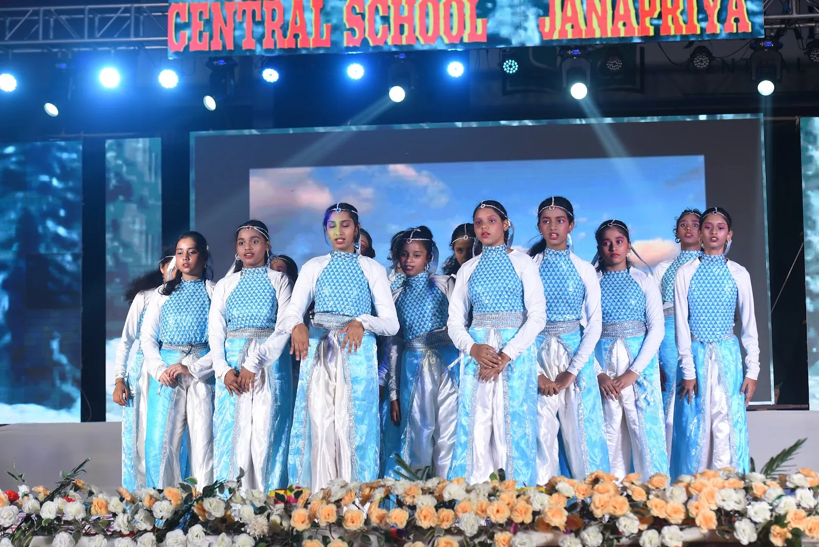 Cultural performance on stage at the JCS annual day